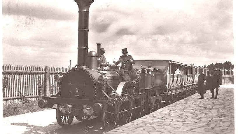 Historisches Bild der Ludwigseisenbahn, der ersten Eisenbahn Deutschlands von 1835