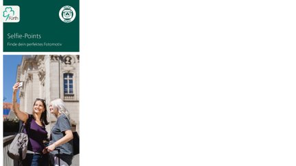 Broschüre „Selfie Points“ mit den zehn besten Fotospots in Fürth für Besucher:innen