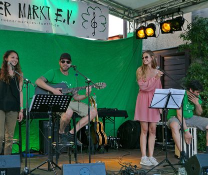 Musiker auf der Bühne bei der Grünen Nacht in Fürth